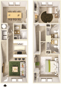 C - Two Bedroom / Three Bath - 1,501 Sq. Ft.*